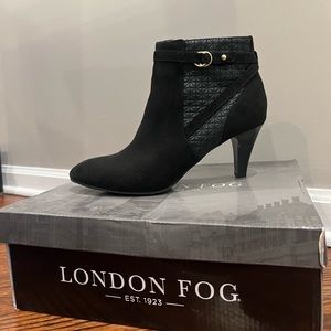 London Fog black stiletto ankle booties